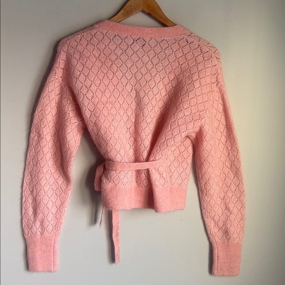 NEW & OTHER STORIES Pointelle Knit Wrap Cardigan Small - Picture 7 of 11